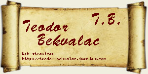 Teodor Bekvalac vizit kartica